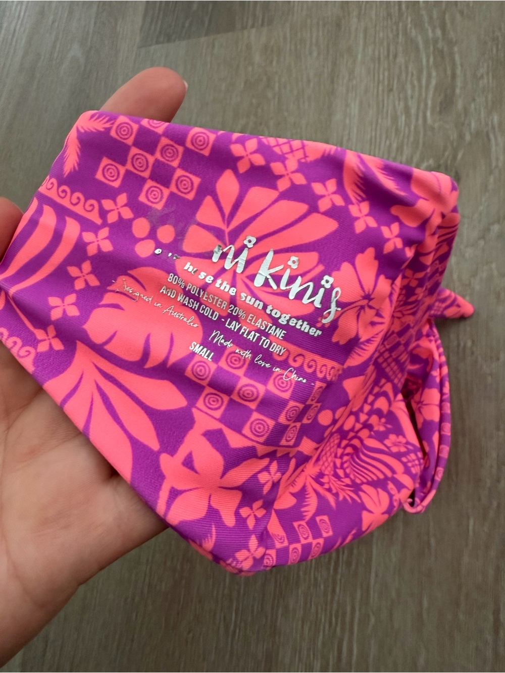 Kulani Kinis Pink Floral Ring Bandeau Bikini Top - Picture 8 of 8